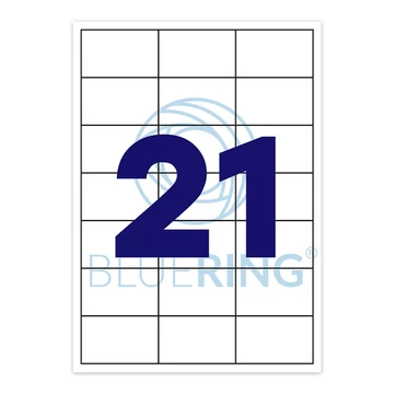 Etikett címke, 63,5x38,1mm, 100 lap, 21 címke/lap Bluering®