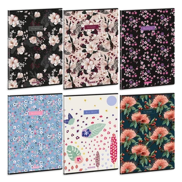 Füzet iskolai A4, 40lap, sima Ars Una FLOWERY-MIX (5424) 24 10db/csomag