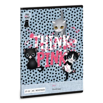 Füzet iskolai A5, 32lap, kockás 27-32 Ars Una THINK-PINK (5285) 23 10db/csomag