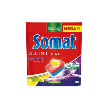 Mosogatógép tabletta 75 db/doboz All in One Somat Lemon&amp;Lime