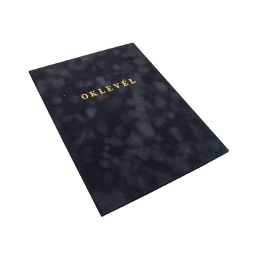 Oklevéltartó A4, prémium, arany nyomattal, Bluering® fekete