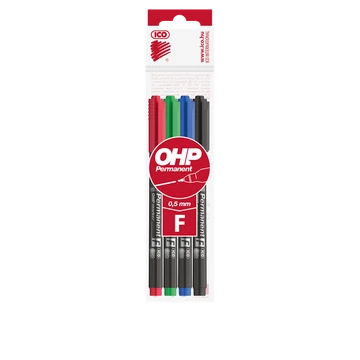 Alkoholos marker készlet, F, OHP Ico, 4 klf.szín