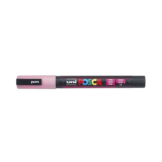 Dekormarker 0,9-1,3mm, Uni-Posca PC-3ML csillámló rózsaszín