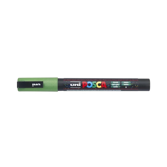 Dekormarker 0,9-1,3mm, Uni-Posca PC-3ML csillámló zöld