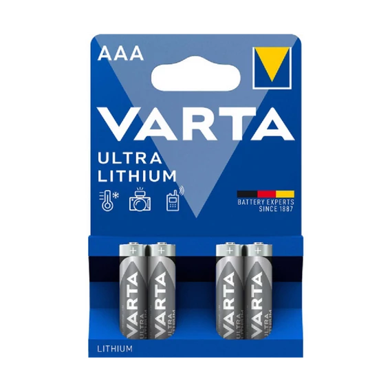 Elem AAA ceruza LR03 4 db/csomag, Varta Ultra Lithium