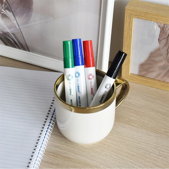 Flipchart marker készlet, rostirón vizes kerek végű 3mm, Bluering®, 4 klf. szín