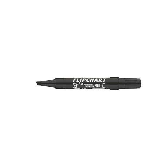 Flipchart marker vízbázisú 1-4mm, vágott Artip 12 fekete