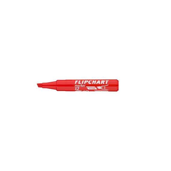 Flipchart marker vízbázisú 1-4mm, vágott Artip 12 piros