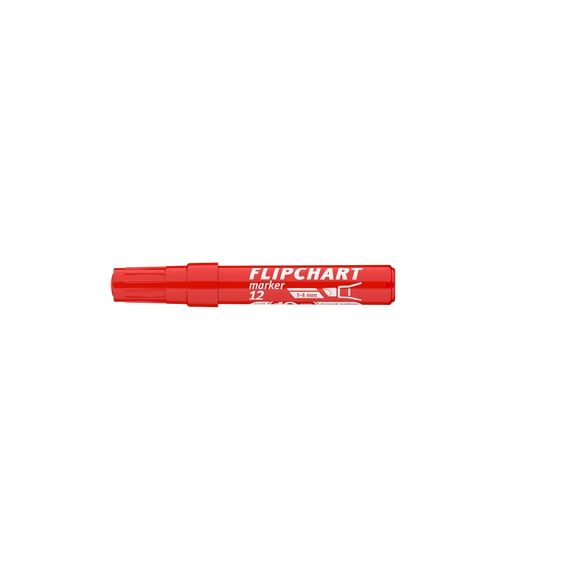Flipchart marker vízbázisú 1-4mm, vágott Artip 12 piros