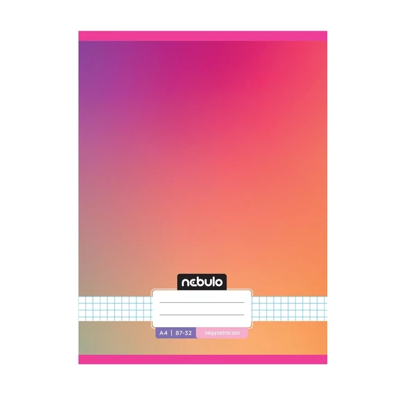 Füzet, A4, sima, 80-32, Monochrome és Gradient minták I., 12 db/csomag Nebulo