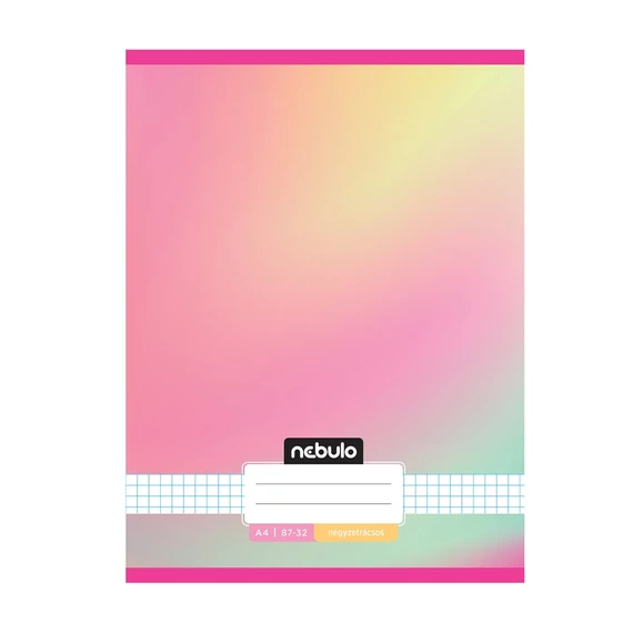 Füzet, A4, sima, 80-32, Monochrome és Gradient minták I., 12 db/csomag Nebulo