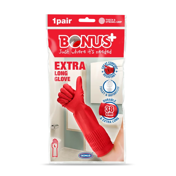 Gumikesztyű extra hosszú 38 cm-es hossz L HoReCa Bonus+ B067