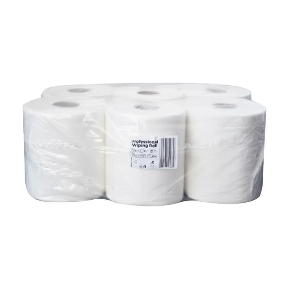 Kéztörlő 2 rétegű tekercses átmérő: 19 cm 100% cellulóz 92 m/tekercs 6 tekercs/karton Bluering® hófehér