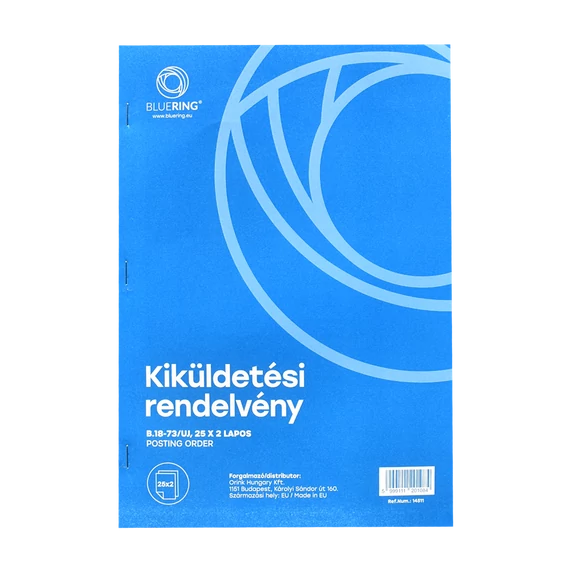 Kiküldetési rendelvény a hivatali, üzleti utazás költségtérítéshez A4, álló 25x2lapos B.18-73/UJ Bluering®