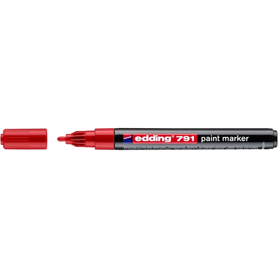 Lakkmarker 1-2mm, kerek Edding 791 piros
