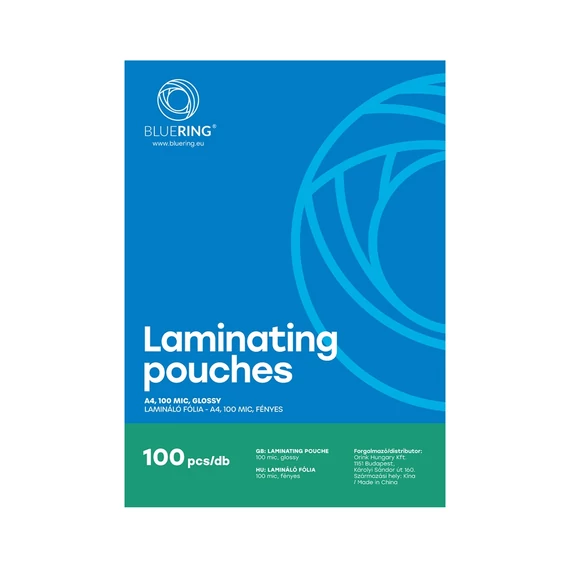 Lamináló fólia A4, 100 micron 100 db/doboz, Bluering®
