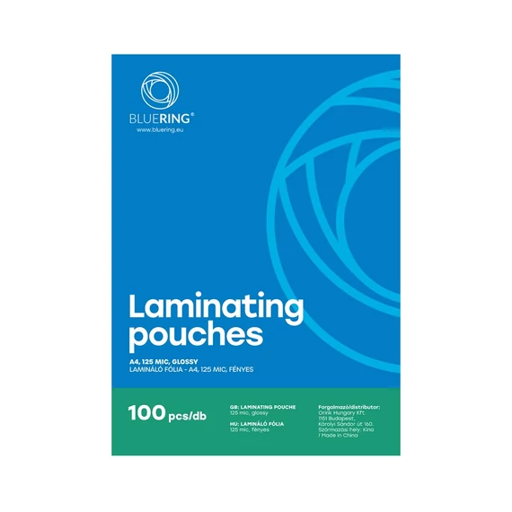 Lamináló fólia A4, 125 micron 100 db/doboz, Bluering®