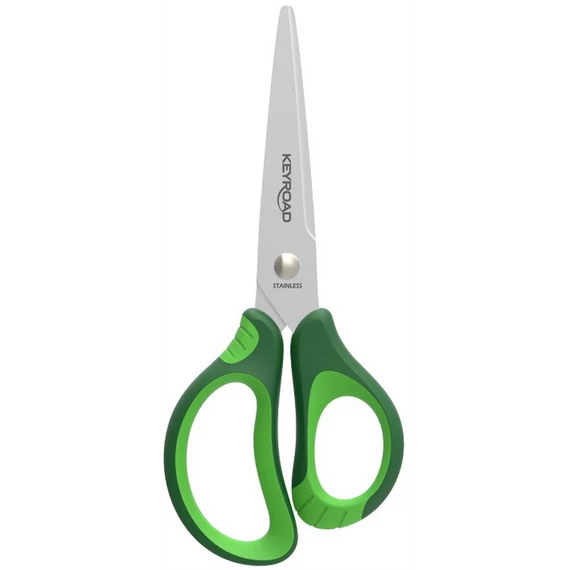 Olló 13 cm tompa fejű Keyroad Soft Grip vegyes színek