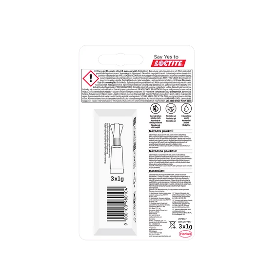 Pillanatragasztó 3x1g Loctite Super Bond Power Gél Mini Trio