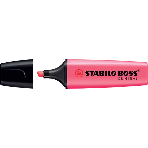 Szövegkiemelő 2-5mm, vágott hegyű, STABILO Boss original pink