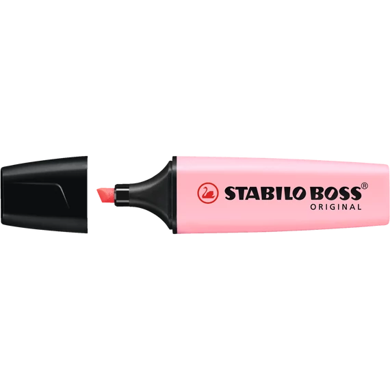 Szövegkiemelő 2-5mm, vágott hegyű, STABILO Boss original Pastel pink