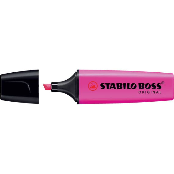 Szövegkiemelő 2-5mm, vágott hegyű, STABILO Boss original pink