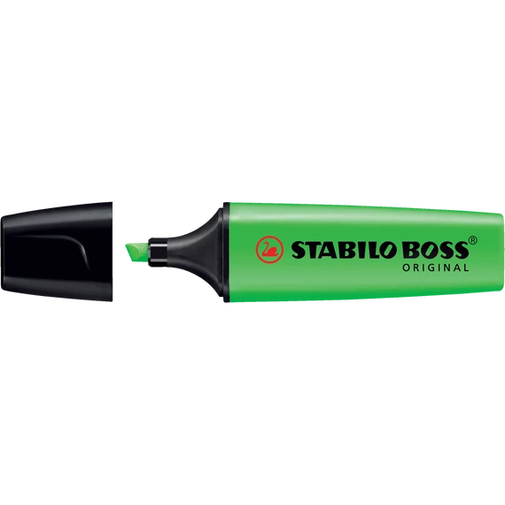 Szövegkiemelő 2-5mm, vágott hegyű, STABILO Boss original zöld