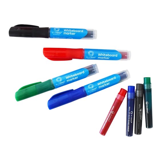 Táblamarker 3mm, kerek, cserélhető betétes, Bluering kék