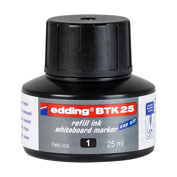 Tinta utántöltő táblamarkerhez 25ml, Edding BTK25 fekete