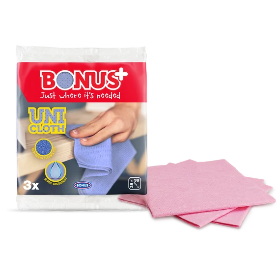 Törlőkendő kevertszálas 3 db/csomag Uni Bonus_B179