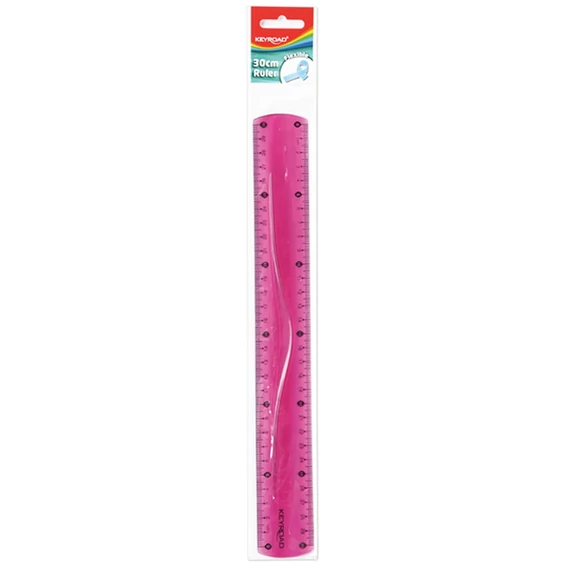 Vonalzó 30 cm, flexibilis Keyroad vegyes színek