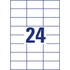 Etikett címke, 70 x37mm, univerzális, 24 címke/ív, 100 ív/doboz, Avery fehér