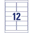 Etikett címke, 99,1 x42,3mm, univerzális visszaszedhető, 12 címke/ív, 25 ív/doboz, Avery fehér