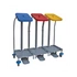 Hulladékgyűjtő kocsi 2 x 70 liter (kék és piros fedél)